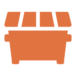 A dumpster icon