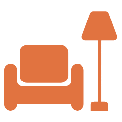 A chair and a lamp icon