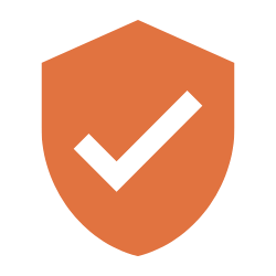 A checkmark in a shield icon