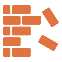 A brick wall icon