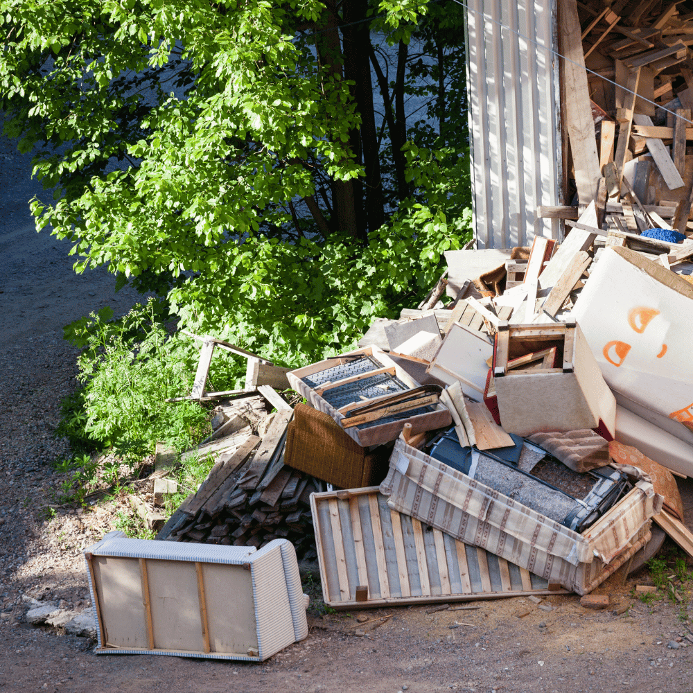 A pile of junk outside