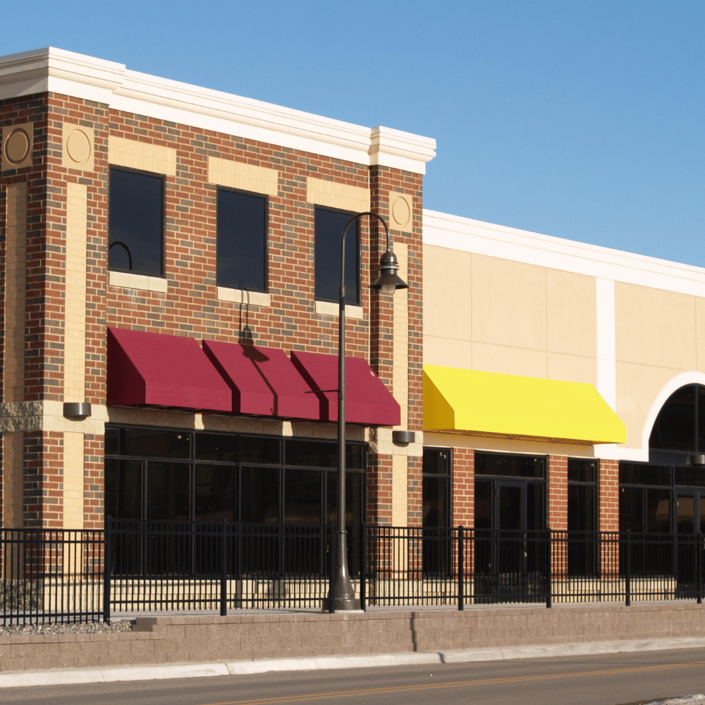 An retail complex ready for junk removal services.