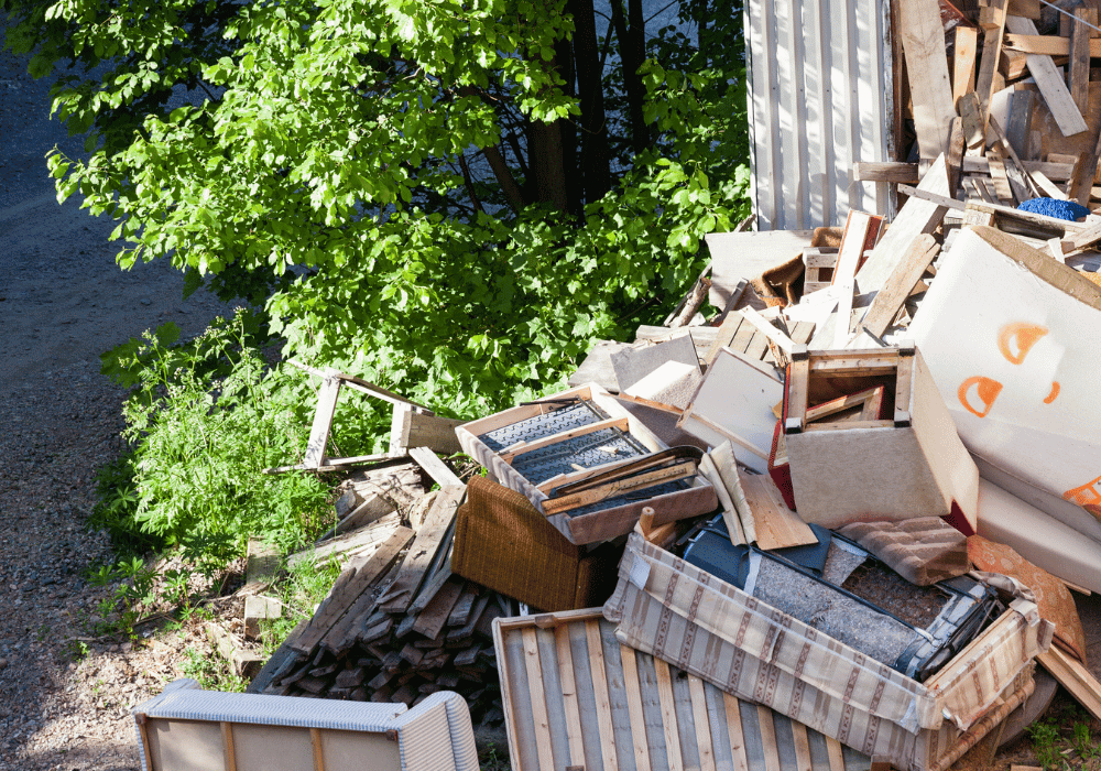 A pile of junk outside